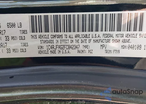 2015 Jeep Grand Cherokee Laredo from USA, damaged, VIN 1C4RJFAG2FC842347